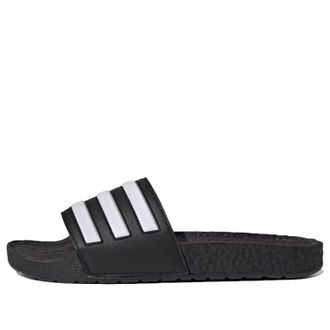 adidas Adilette Boost Slides Black White Stripes FY8154