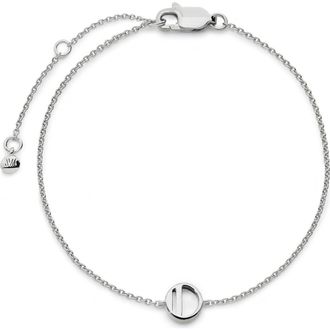 Monica Vinader Initial Pendant Bracelet in Sterling Silver O at Nordstrom