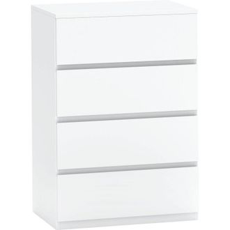 HOMCOM Homcom - Chest of Drawers, 4 Drawers Storage Cabinet Floor Tower Cupboard for Bedroom Living Room White New