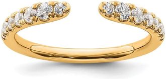 Diamond2Deal 14k Gold Lab Grown Diamond Wedding Band Ring 0.37Ct Clarity- VS Color- D-E