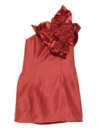 Aje Isla floral-detail mini dress - women - Linen/Flax/Viscose - 10 - Orange