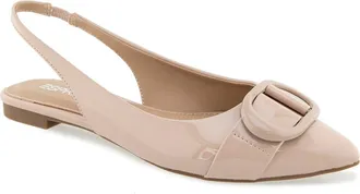 Esprit Preslee Slingback Flat in Beige Patent at Nordstrom Rack, Size 9.5