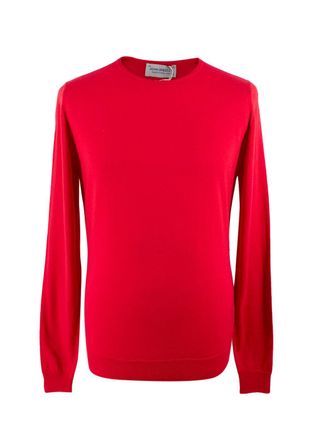 John Smedley Red Lundy Merino Wool Jumper Size S