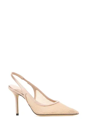 Jimmy Choo London Womens Pink Mesh Love Sb 85 Pumps Macaron Scarpe Con Tacco High Heel Shoes