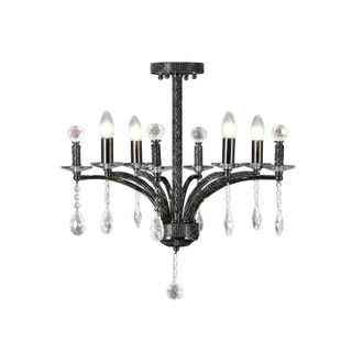 Netlighting Fiore Semi Flush Ceiling Pendant 4 Light Black Chrome Crystal