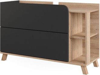 Vicco Mueble bajo lavabo Karen, Sonoma/antracita, 100 x 65 cm con 2 cajones