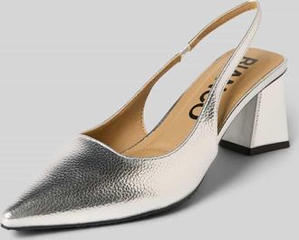 Bianco Pumps mit Strukturmuster in Silber, Gr&ouml;&szlig;e 37
