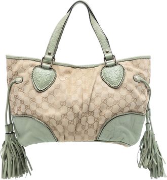 Gucci Pre-owned Womens Small Gg Canvas Tribeca Tote - Nude Textile - One Size