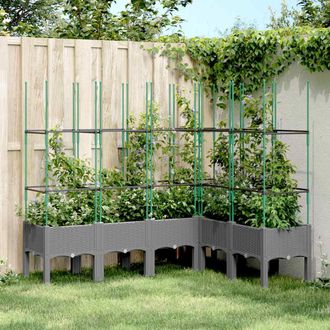 vidaXL Jardinera Con Enrejado Pp Gris Claro 160x120x142,5 Cm Vidaxl