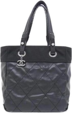Chanel Pre-owned Canvas Tote Bag - Dames - Vintage Shopper - Zwart - ONE Size - Vintage
