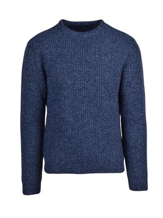 Daniele Fiesoli Ribbed Textured Crewneck Sweater In Deep Blue