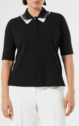 Marina Rinaldi Finito Polo Sweater in Black at Nordstrom, Size X-Large