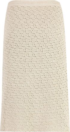 Bottega Veneta Womens Ecru Cotton Crochet Wrap Skirt