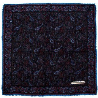 Ermenegildo Zegna Navy Paisley Pocket Square