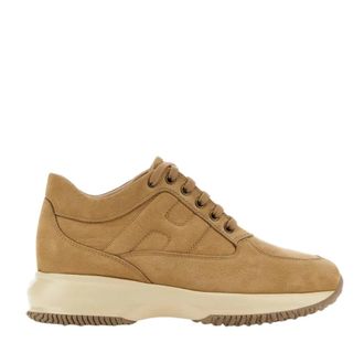 Hogan Vintage Nubuck Sneakers Wit - Dames - Sneakers - Bruin - 39 1/2 EU - Schoenen