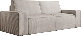 Vente-Unique Sof&aacute; de 3 plazas de pana beige AMELIA