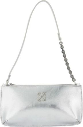 Off-white Jitney Schoudertas - Dames - Schoudertassen - Grijs - ONE Size - Leer - Tassen