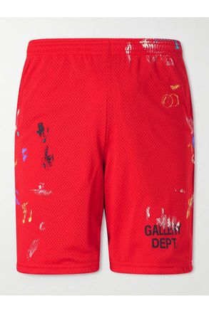 Gallery Dept. Studio Gym Straight-Leg Paint-Splattered Mesh Shorts