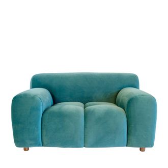 PIB Sill&oacute;n de terciopelo azul pato