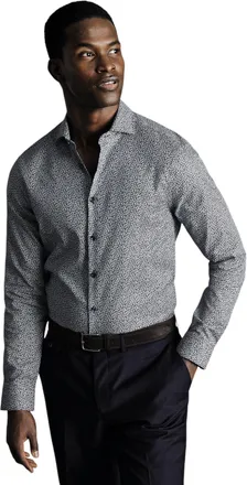 CHARLES TYRWHITT Non-Iron Stretch Leaf Print Shirt