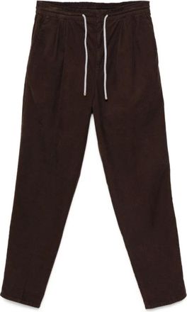 Brunello Cucinelli Broeken, Heren, Bruin, M, Katoen, Bruin Katoenen Trekkoord Broek
