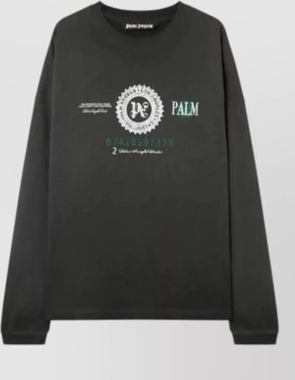 Palm Angels dollar long sleeve graphic crew neck t-shirt