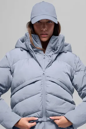 Alo | Glacier Puffer Jacket in Winter Frost Blue, Size: Medium