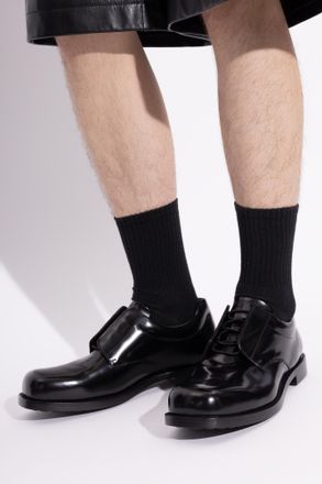 Balenciaga Leather Derby Shoes, Mens, Black