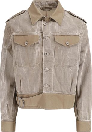 Our Legacy Green Battle Cropped Cotton Jacket
