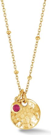 Dower & Hall Hammered Disc & Ruby Array Necklace