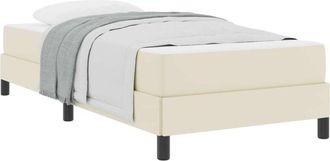 vidaXL Bed Frame with Mattress Cream 90 x 190 cm Fabric vidaXL