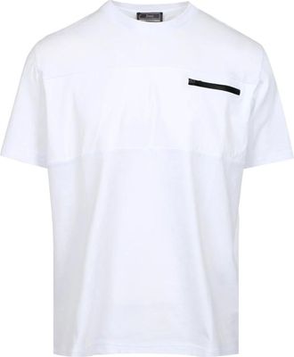 Herno Tops, Heren, Wit, XL, Katoen, Zip-pocket Panelled T-Shirt