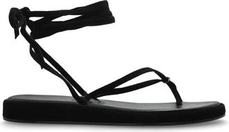 Tory Burch Su&egrave;de Sandalen - Dames - Sandalen - Zwart - 40 1/2 EU - Su&egrave;de - Schoenen