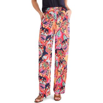 Nic+Zoe Kauai Garden Wide Leg Pants in Red Multi at Nordstrom, Size 16P