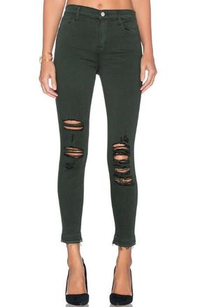J Brand Alana High Rise Crop Jeans in Demented Evergreen Size 28/71