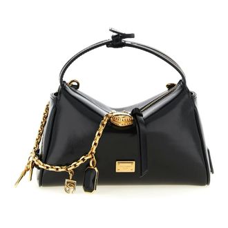 Dolce & Gabbana Tassen, Dames, Zwart, ONE Size, Leer, Vittoria Mini Handtas