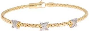 Meshmerise 18K Gold Vermeil Braided Diamond Cuff Bracelet - 0.20 ctw in Yellow at Nordstrom Rack