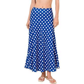 Solid & Striped The Selma Dot Maxi Skirt in Olympian Blue Polka Dot at Nordstrom, Size X-Small