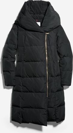 Cole Haan Womens Signature Asymmetrical Collar Convertible Coat 40In - Black Size Medium