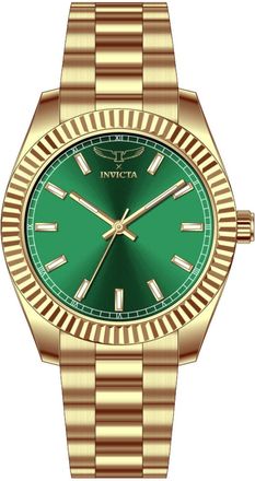 Invicta Specialty 69008 Herenhorloge - Quartz Uurwerk - Roestvrij Staal met Groene Wijzerplaat - 40 mm