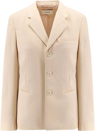 Christophe Lemaire Asymmetrische Jas van Wolmix - Dames - Blazers - Beige - M - Wol - Jassen