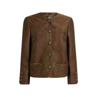Etro Wool-blend Jacquard Jacket With Paisley Motif