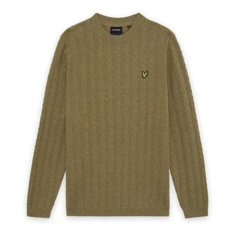 Lyle & Scott Linen Blend Long Sleeve Jumper - Heren - Truien - Groen - Maat: L Linnen