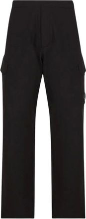 C.P. Company C.P. Company - Pantalones de ch&aacute;ndal cargo de forro polar con relieve diagonal - Trousers - Hombre - Negro - XL