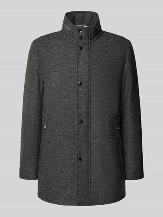 HUGO BOSS Regular Fit Wollmantel mit verstaubarer Kapuze Modell CAMRON in Hellgrau, Gr&ouml;&szlig;e 50