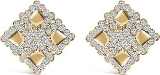 House of Brilliance 18K Yellow Gold Diamond 5 1/5 Cttw Geometric Cluster Stud Earrings