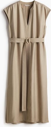 H&M Midikleid mit Gürtel - Brown