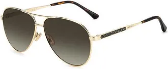 Jimmy Choo London Aviator Sunglasses - Gold