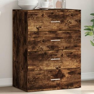vidaXL Aparador De Madera De Ingenier&iacute;a Roble Ahumado 60x39x80 Cm Vidaxl