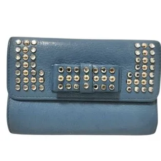 Miu Miu Blue Leather Wallet (Bi-Fold) (Pre-Owned)
